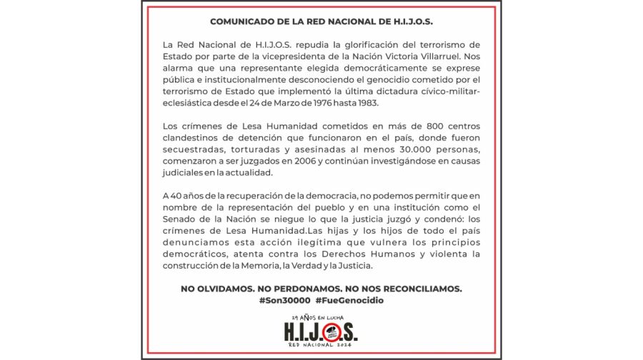 Comunicado de HIJOS