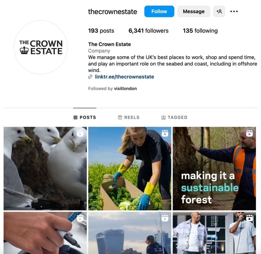 Instagram de The Crown Estate