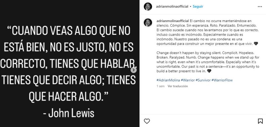 La palabra de Adrián Molina tras conocerse públicamente su denuncia contra Marley: 