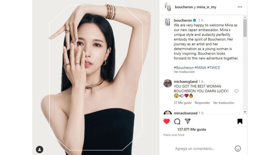 Mina embajadora de Boucheron en Japón