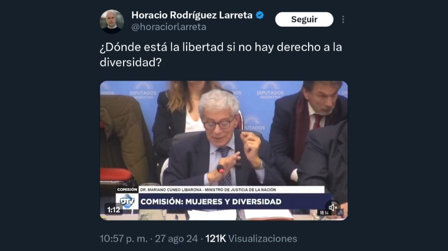 Tweet de Horacio Rodríguez Larreta