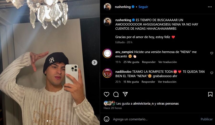 El posteo de Rusherking después del Cris Morena Day