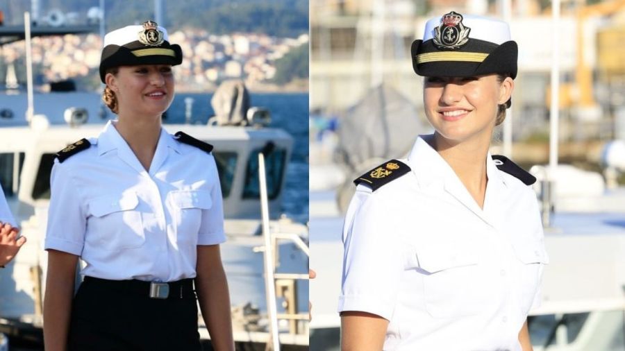 Todas las fotos del primer día de la princesa Leonor en la Escuela Naval: así es su nuevo uniforme 