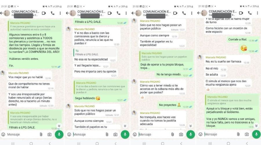 Chat entre Lilia Lemoine y Marcela Pagano