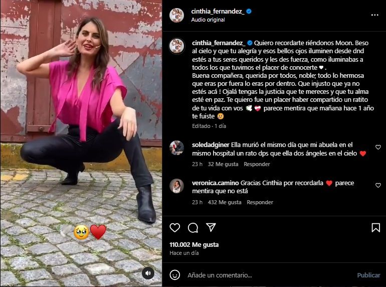 Cinthia Fernández recordó a Silvina Luna a un año de su fallecimiento