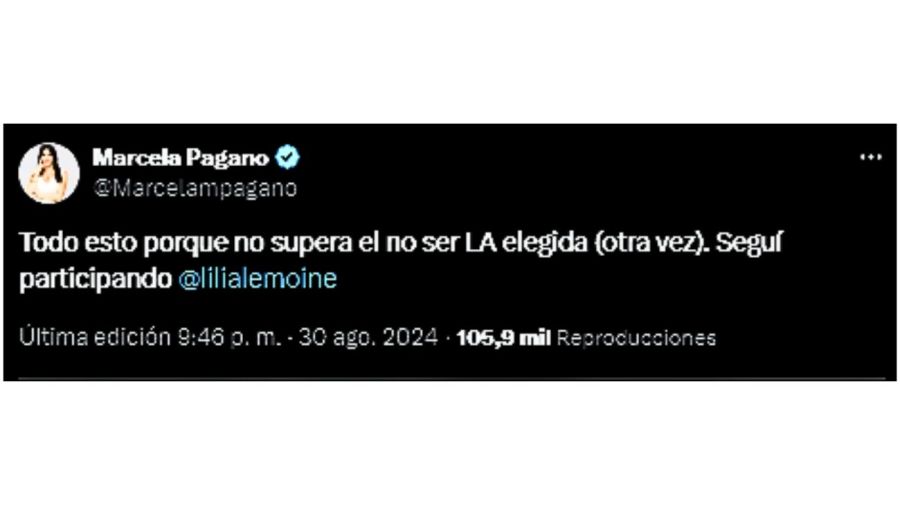 Marcela Pagano contra Lilia Lemoine 20240831