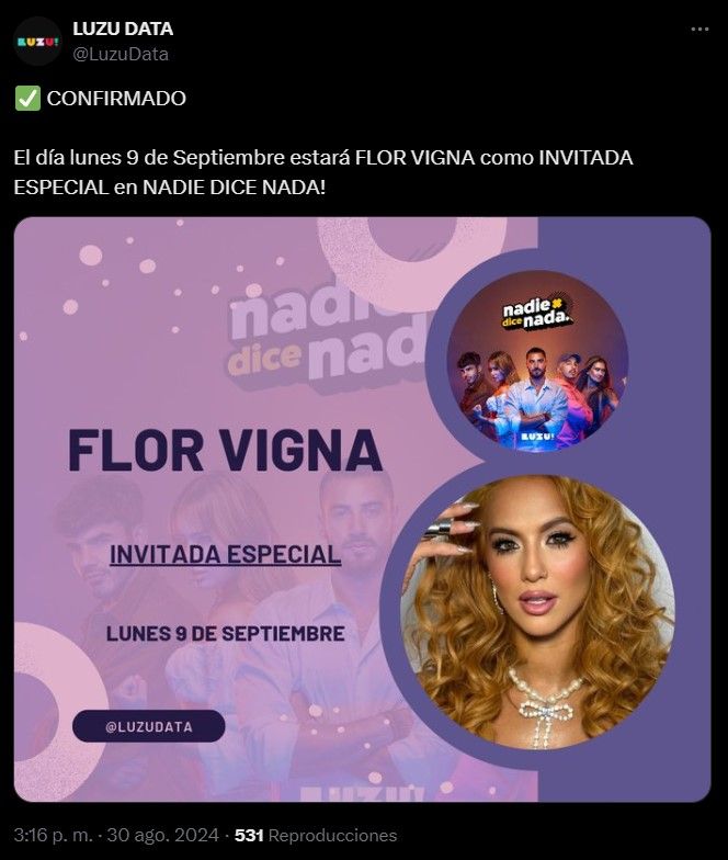 Se reveló el motivo por el que Flor Vigna reemplazará a Flor Jazmín Peña: Qué dijo Nicolás Occhiato