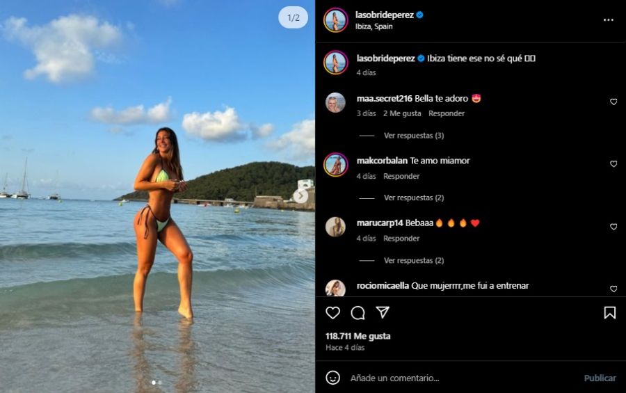 Sol Pérez y la publicación con sus fotos en bikini