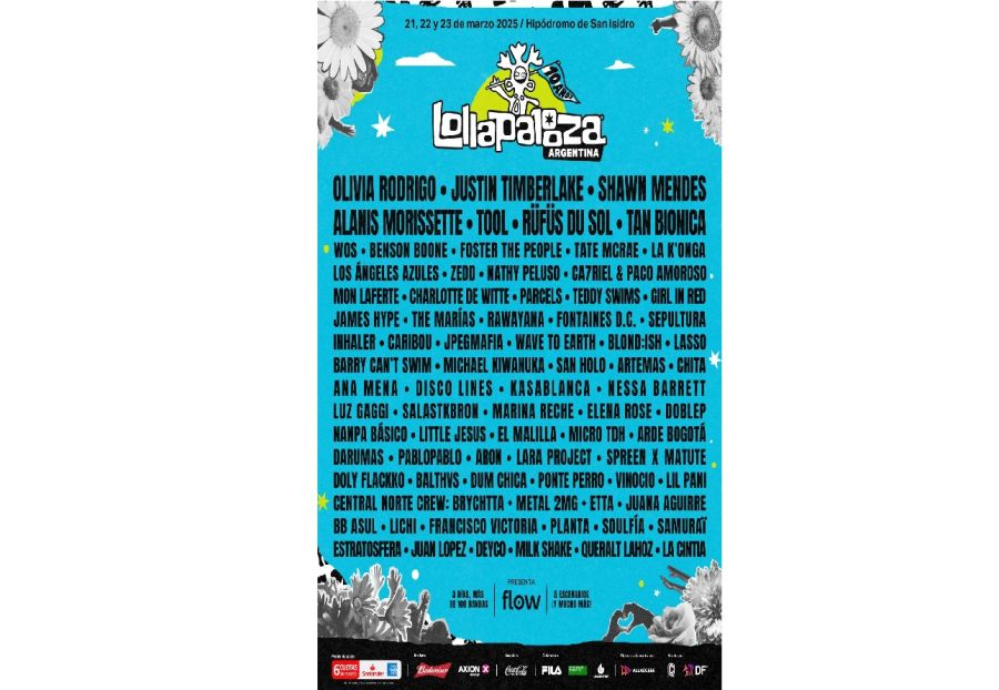 Line up del Lollapalooza Argentina 2025