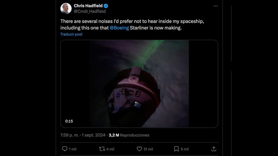 Mensaje del ex astronauta de la NASA Chris Hadfield