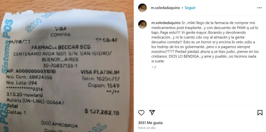 Soledad Aquino contra Javier Milei