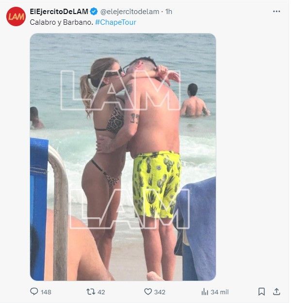 Marina Calabró y Rolando Barbano fueron vistos besándose en las playas de Brasil: las fotos