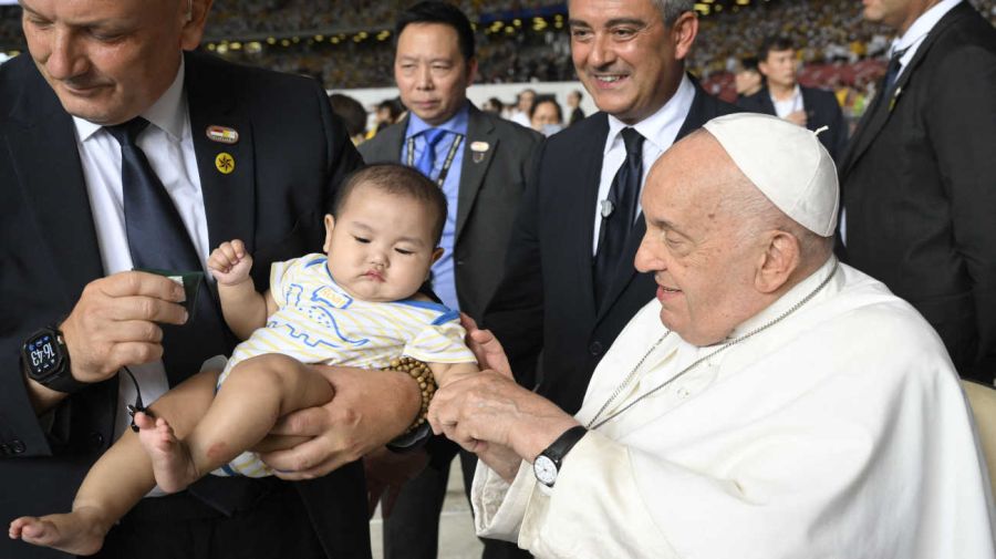 Papa Francisco en el Estadio Nacional de Singapur el 12 de septiembre de 2024