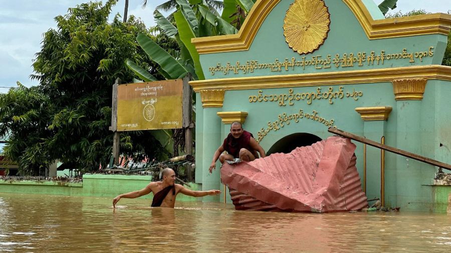 Dramáticas inundaciones en Birmania.