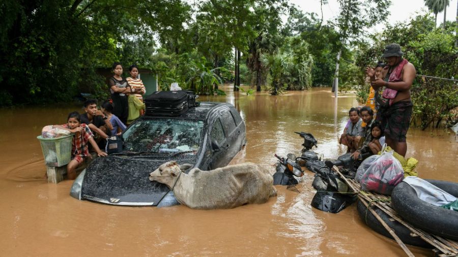 Dramáticas inundaciones en Birmania.