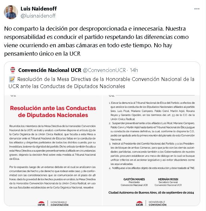 Twit Naidenoff contra Lousteau