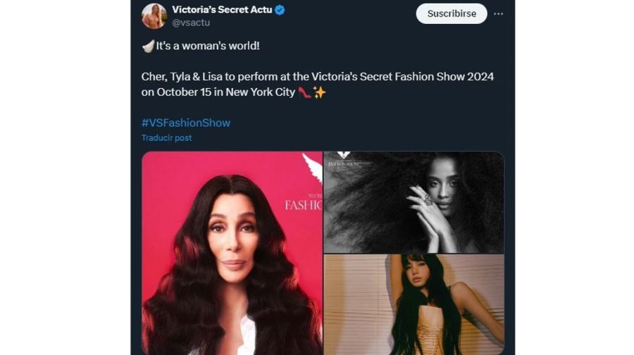 Cher, Lisa y Tyla actuarán en el Victoria's Secret Show