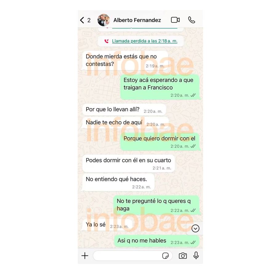 Nuevo chat entre Fabiola Yáñez y Alberto Fernández