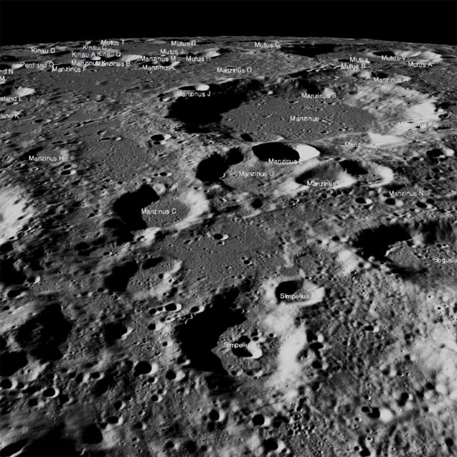 La oscuridad del Polo Sur lunar