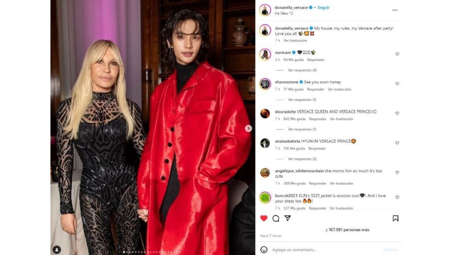 Donatella Versace y Hyunjin 