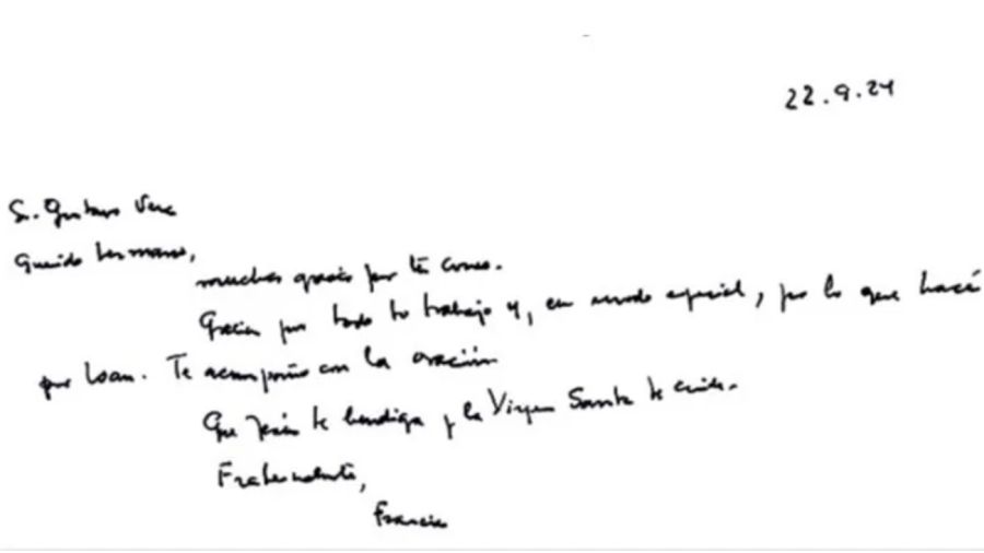 El mensaje del Papa Francisco para Gustavo Vera por el caso Loan 20240923