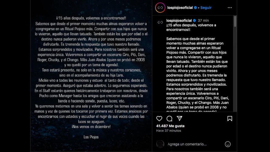 Mensaje de Instagram