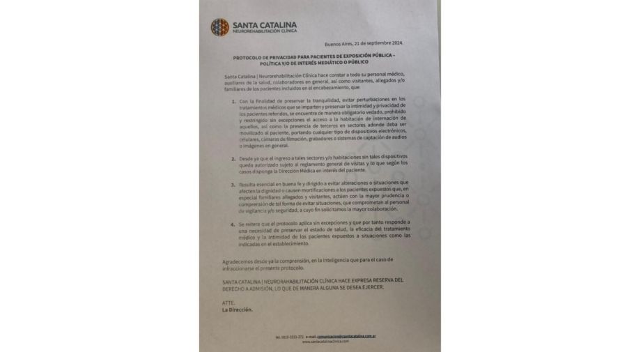 El comunicado de la Clínica Santa Catalina sobre Jorge Lanata