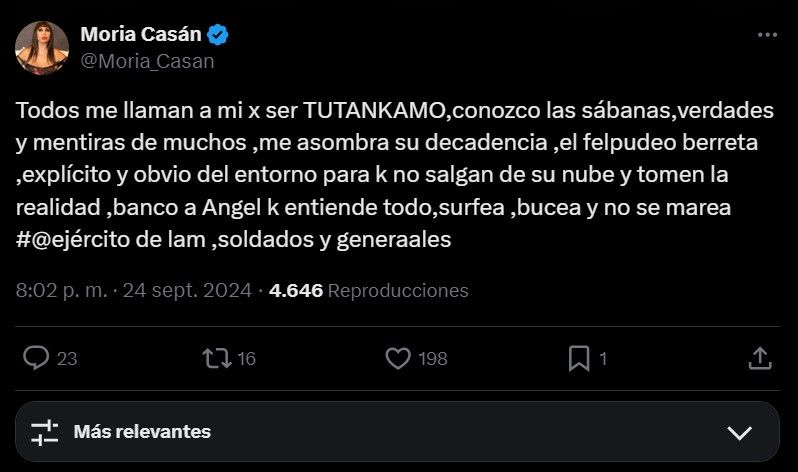 El picante comentario de Moria Casán tras confirmarse que Pampita va a estar con Susana Giménez