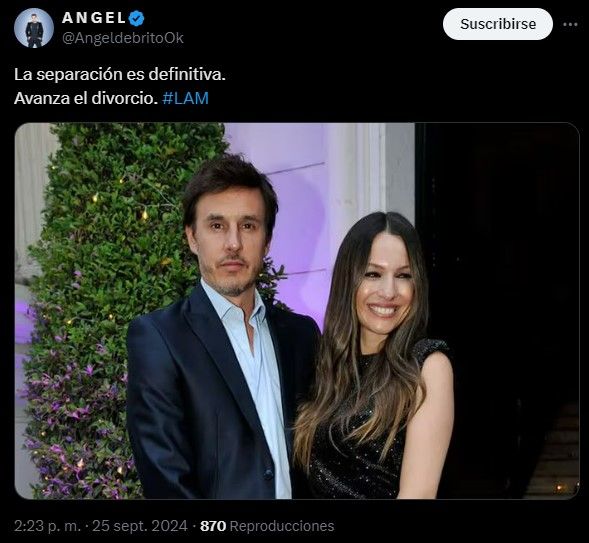 Ángel de Brito confirmó la separación de Pampita