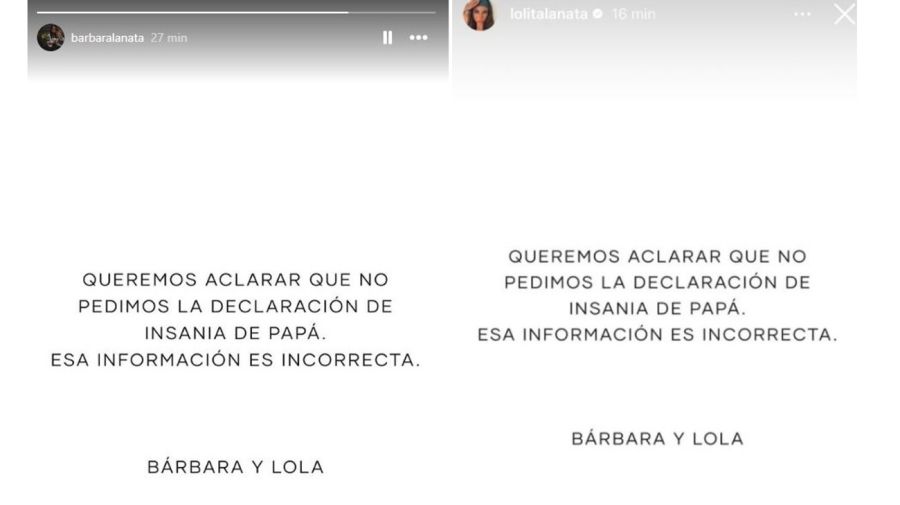 Comunicado Bárbara y Lolita Lanata