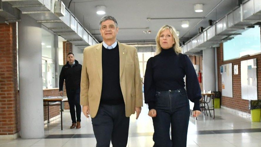 Jorge Macri y la ministra de educación, Mercedes Miguel