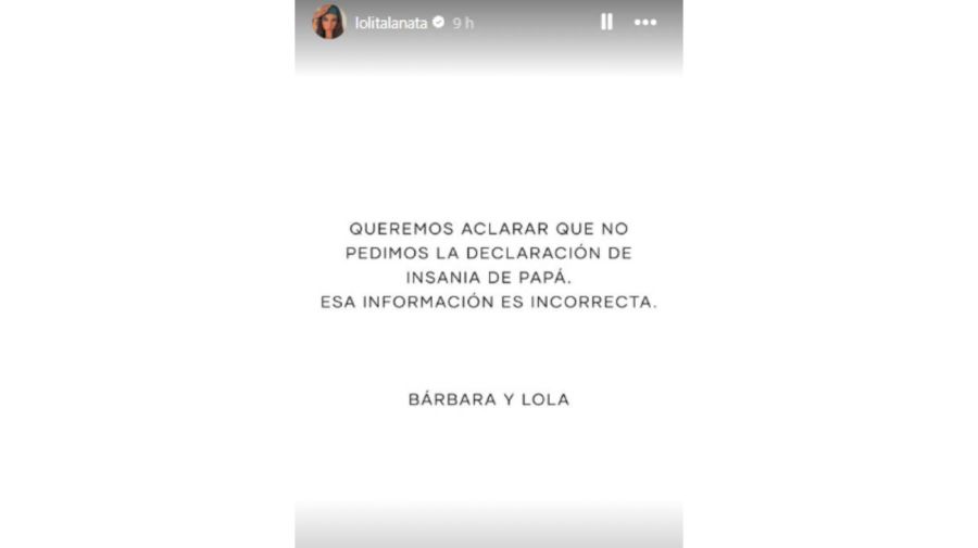 Posteo de Lola Lanata en Instagram 20240926