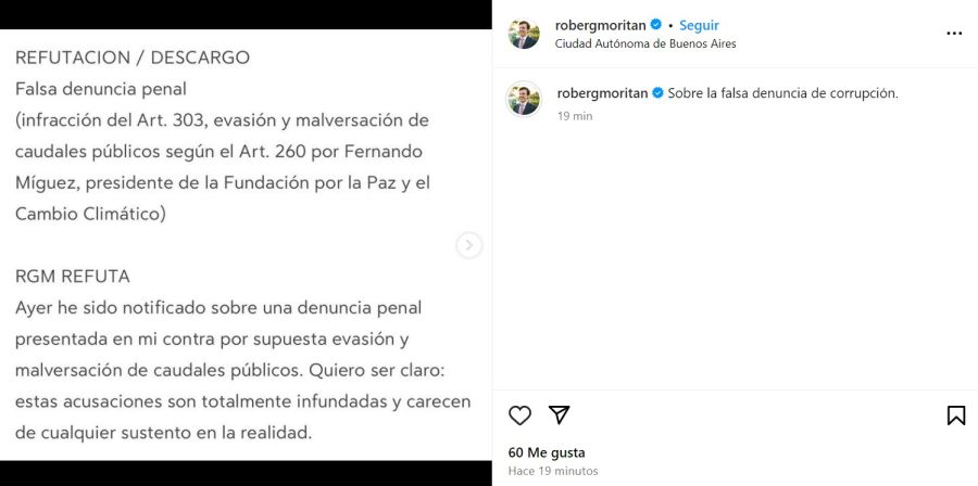 Roberto García Moritán sobre la denuncia por corrupción