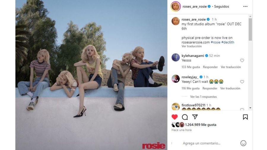 Rosé anunció su álbum rosie