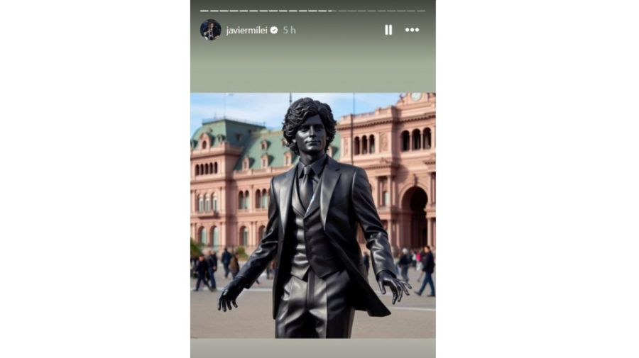 La estatua de Javier Milei con IA