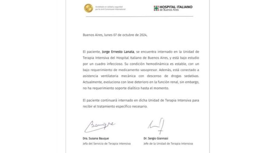 Comunicado Jorge Lanata 7 octubre 2024