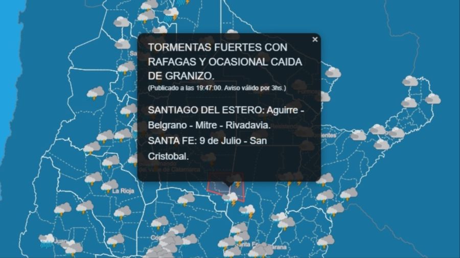 Alertas amarillas y naranjas en Argentina 20241007