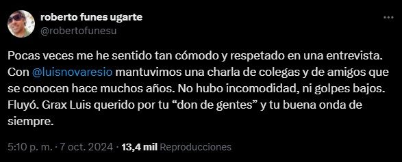 Robertito Funes Ugarte habló sobre la incómoda pregunta de Luis Novaresio