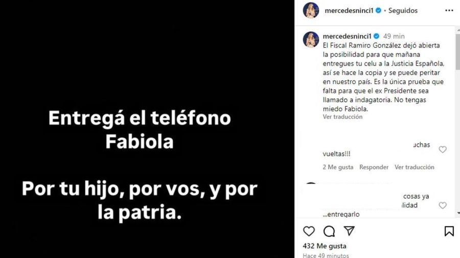 Mercedes Ninci apuró a Fabiola Yañez