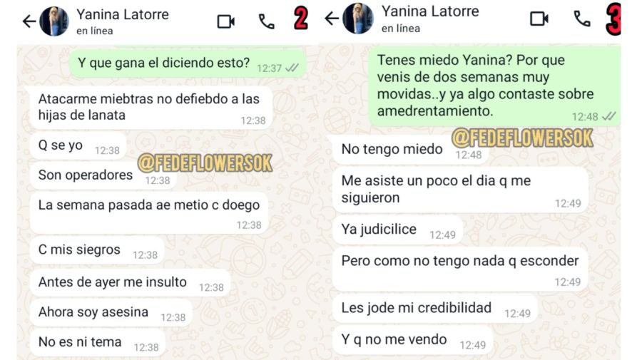 Yanina Latorre le respondió a Julio Ernesto López