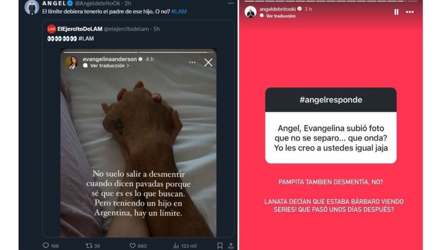 Angel de Brito filoso con Evangelina Anderson