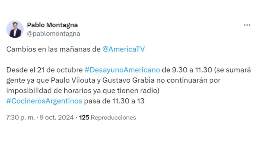 Cambios en Desayuno Americano y Cocineros Argentinos