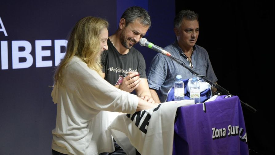 20241011 Karina Milei y Martín Menem durante un acto partidario de LLA en La Plata