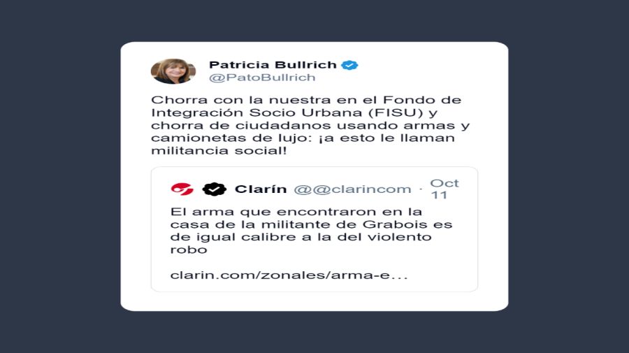 20241012 Posteo de Patricia Bullrich acusando de 