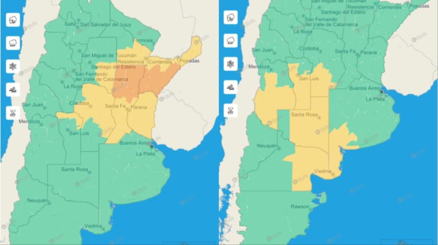 Alertas amarilla y naranja para las provincias en los próximos días 20241014