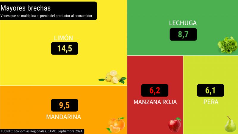 Brecha de precios según Came