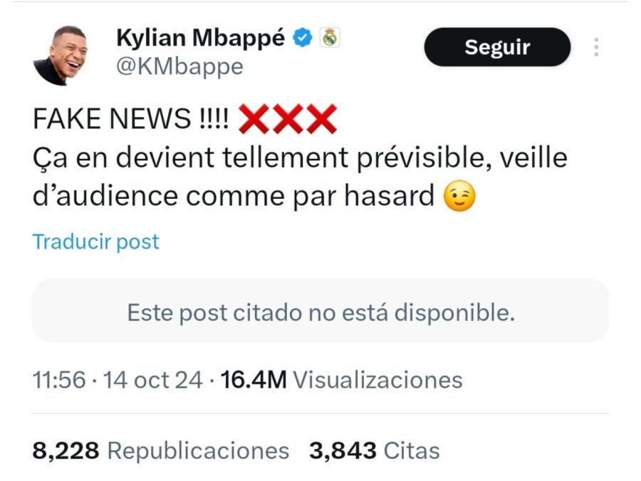 Mbappé negó el caso de abuso sexual 20241015