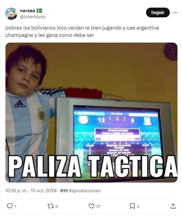 Los mejores memes del partido entre Argentina y Bolivia por Eliminatorias Sudamericanas 