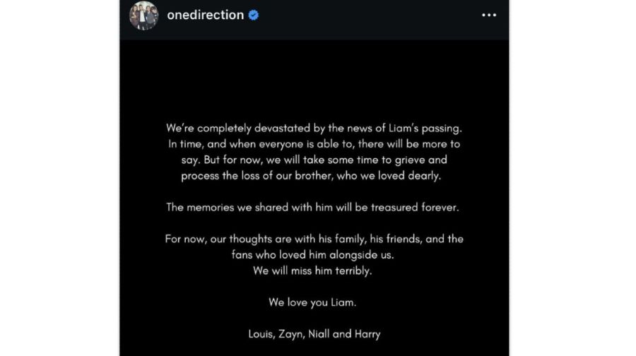 Comunicado de One Direction tras la muerte de Liam Payne