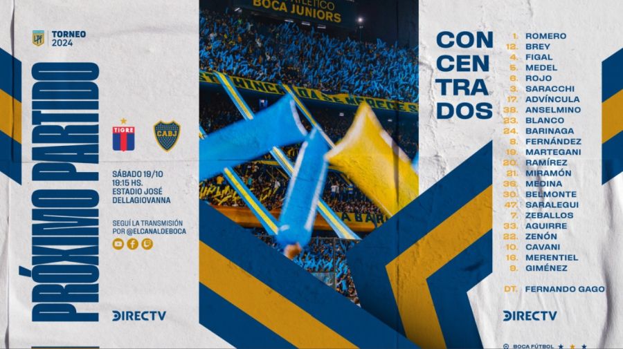 Convocados Boca Gago